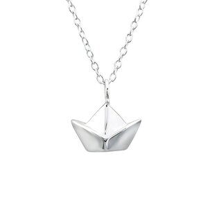 Sterling Silver Origami Necklace